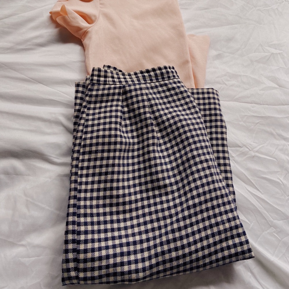 MIDI PLAID PENCIL SKIRT